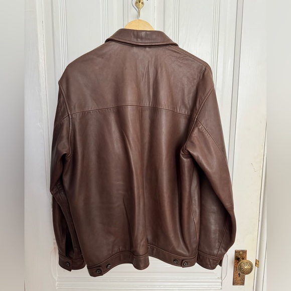 POLO RALPH LAUREN Lamb Genuine Leather Bomber Jacket Men Small - Picture 3 of 5